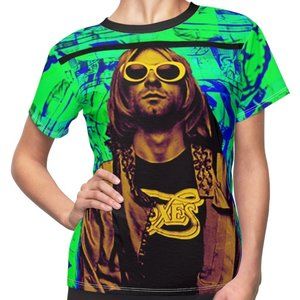 Women's Tee Regular Fit Green Nirvana Graffiti